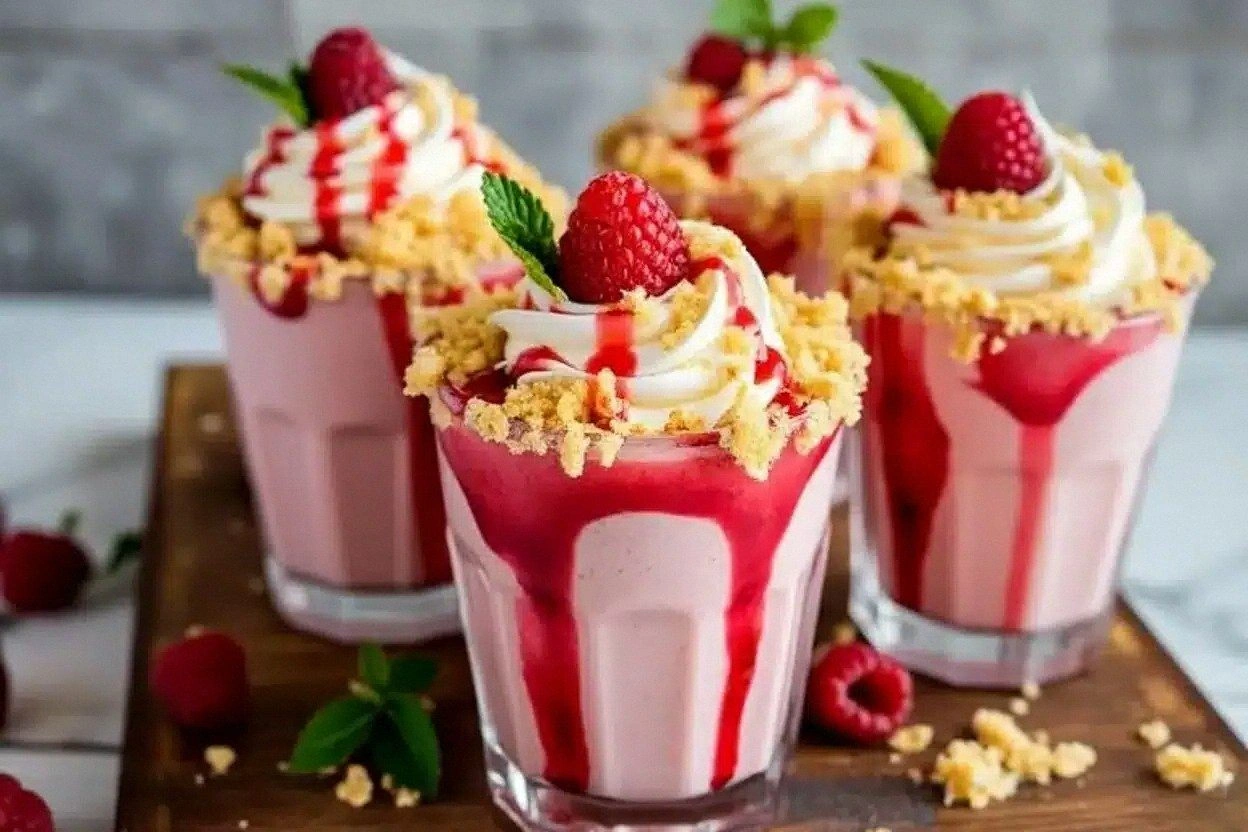 Raspberry Crumble Cheesecake Shake Recipe Best Dessert Drink