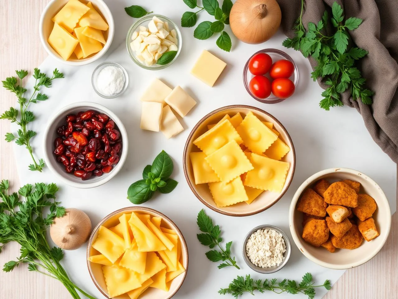 Ingredients for Ravioli Casserole