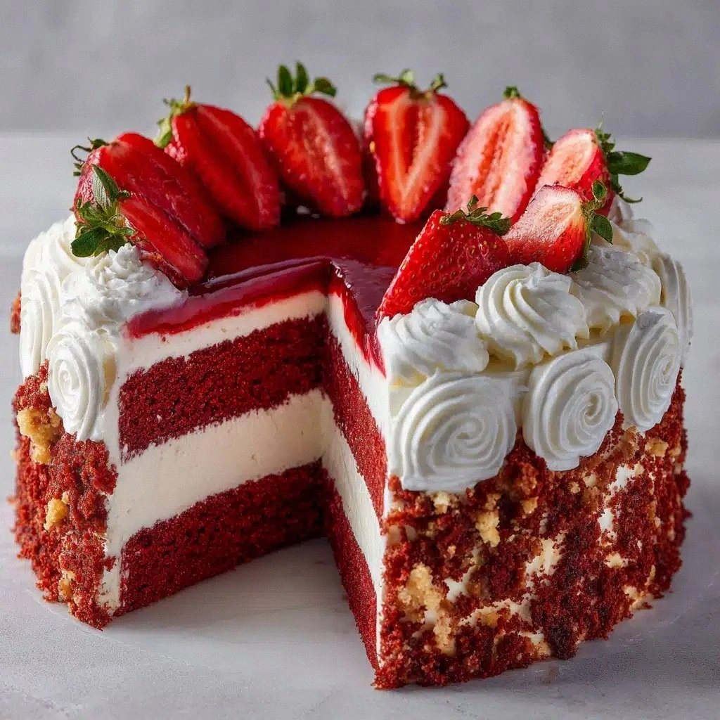 Red Velvet Strawberry Cheeseca