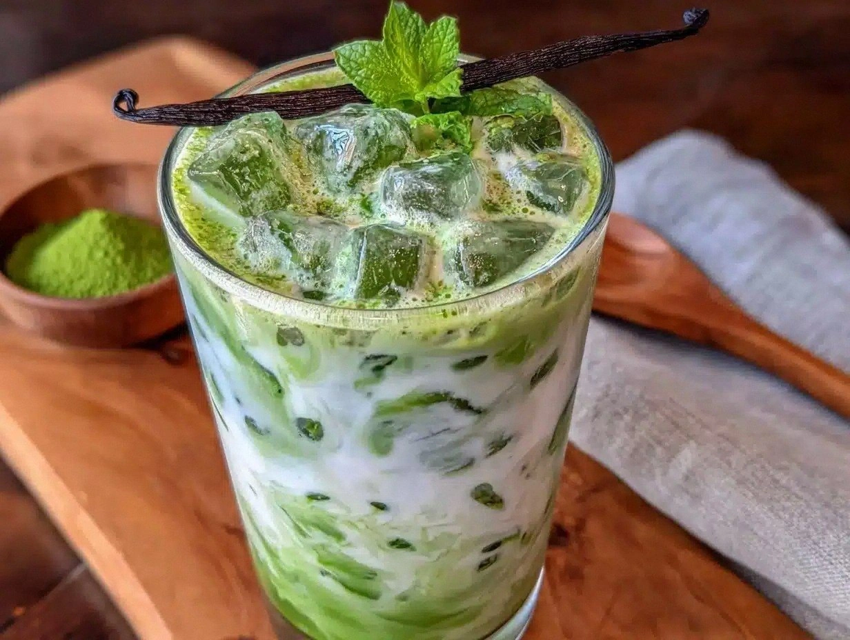 Refreshing Iced Vanilla Matcha Latte Recipe Easy Homemade Perfect for Summer