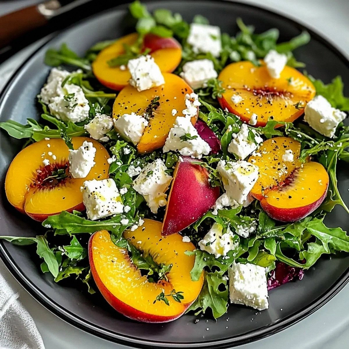 Refreshing Peach Feta Salad fo