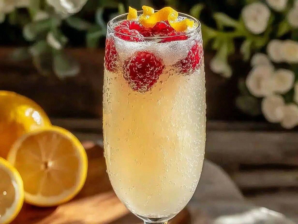 Refreshing Raspberry Limoncello Prosecco Cocktail Recipe Easy Homemade Drink for Summer Parties