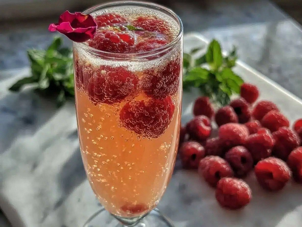 Refreshing Raspberry Rose Prosecco Cocktail Recipe Easy Elegant Party Drink Ideas