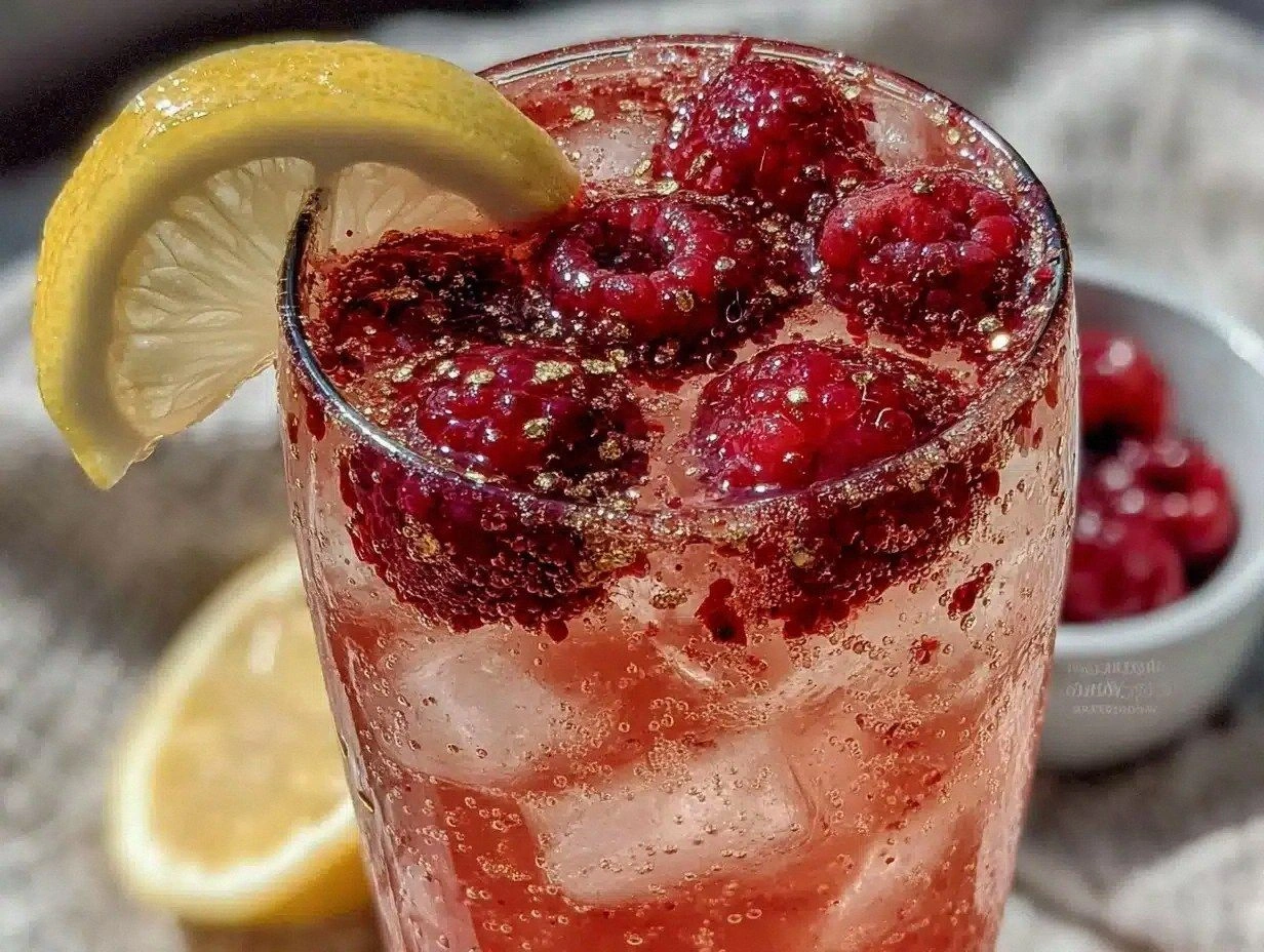 Refreshing Sparkling Pink Lemonade with Raspberries Easy Homemade Recipe