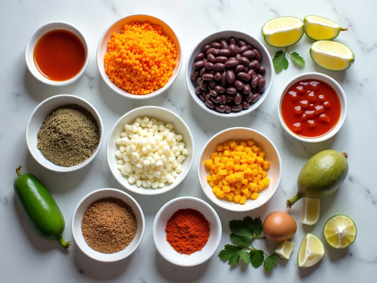 Ingredients for Refried Beans (Frijoles Refritos)