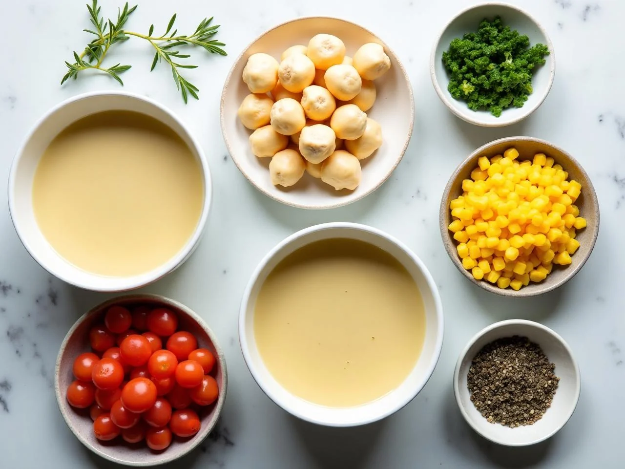 Ingredients for Rhode Island Clam Chowder