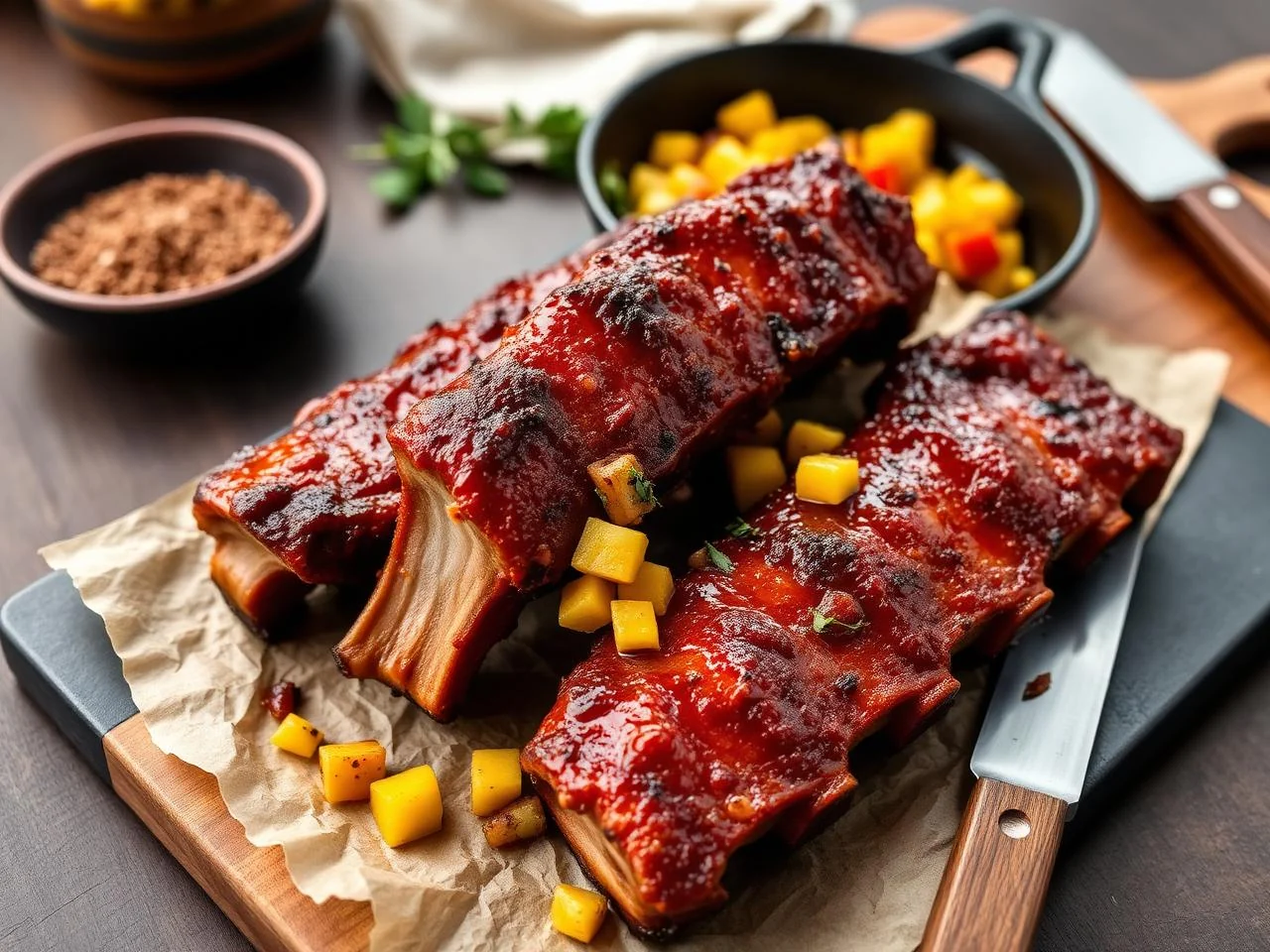 Ribs With Mango Salsa