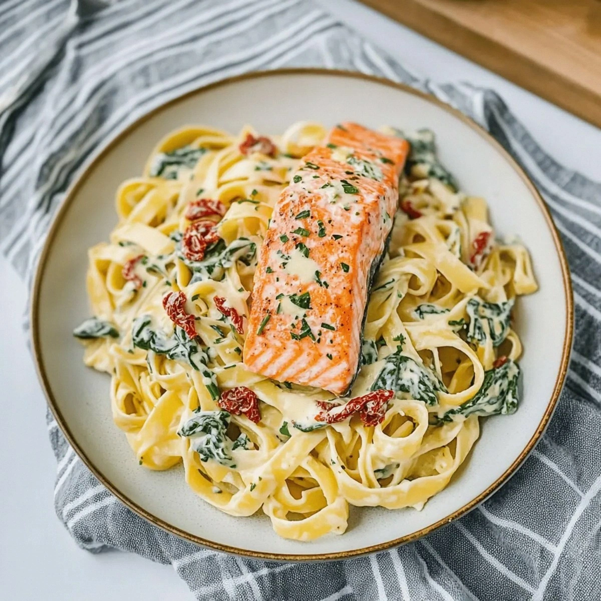 Rich Tuscan Salmon Fettuccine Alfredo for Cozy Weeknight Dinners