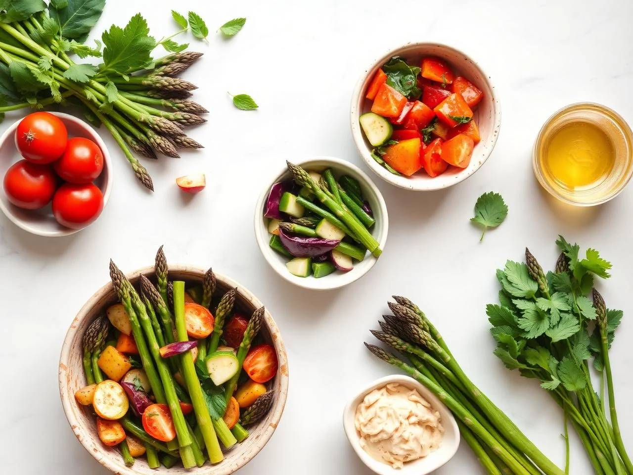 Ingredients for Roasted Asparagus Salad
