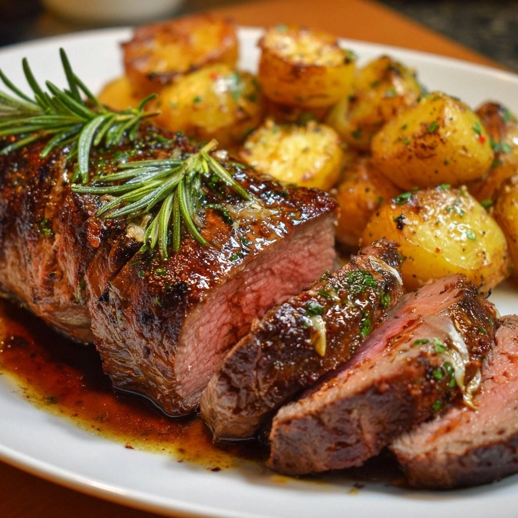 Roasted Beef Loin with Garlic 