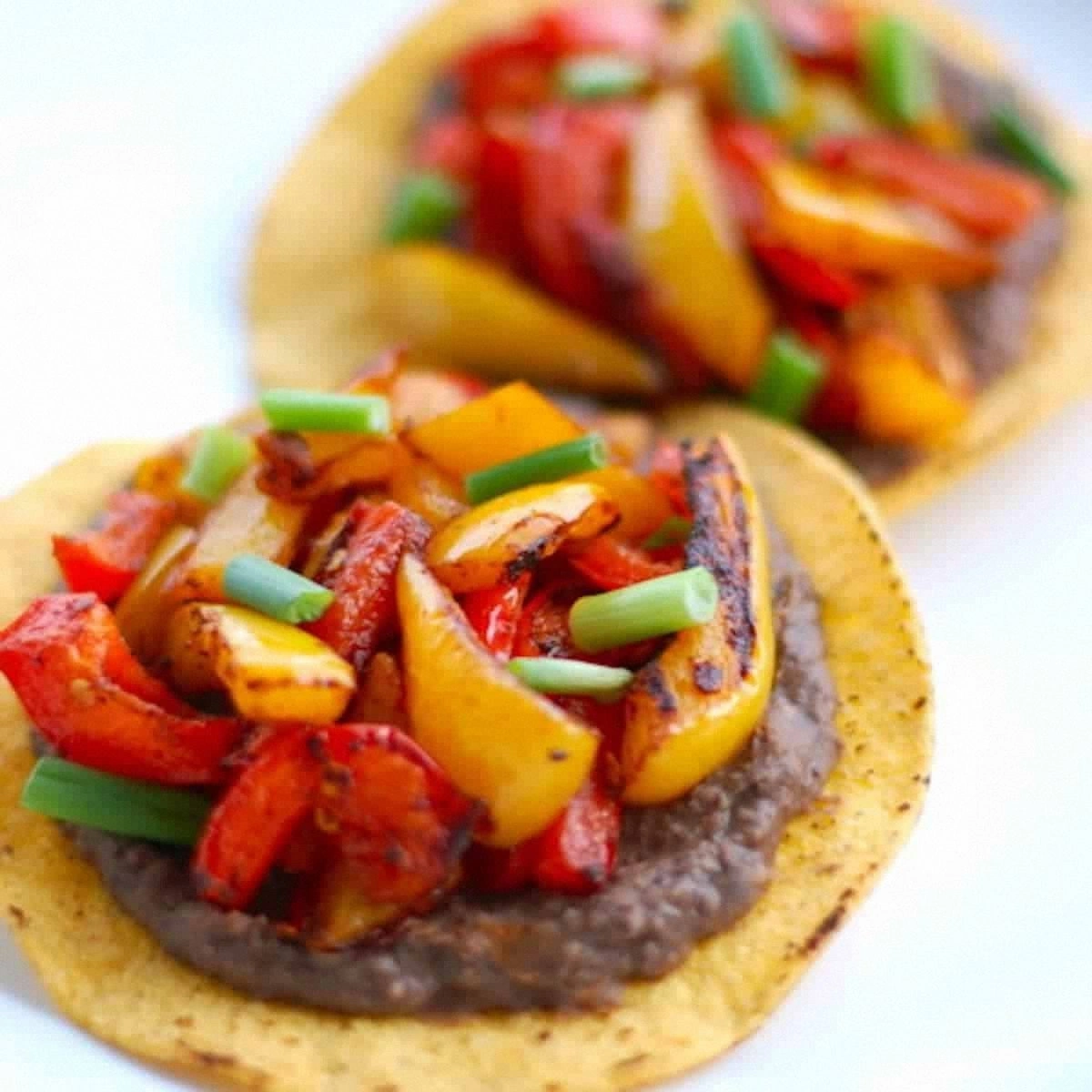 Roasted Bell Pepper Tostadas