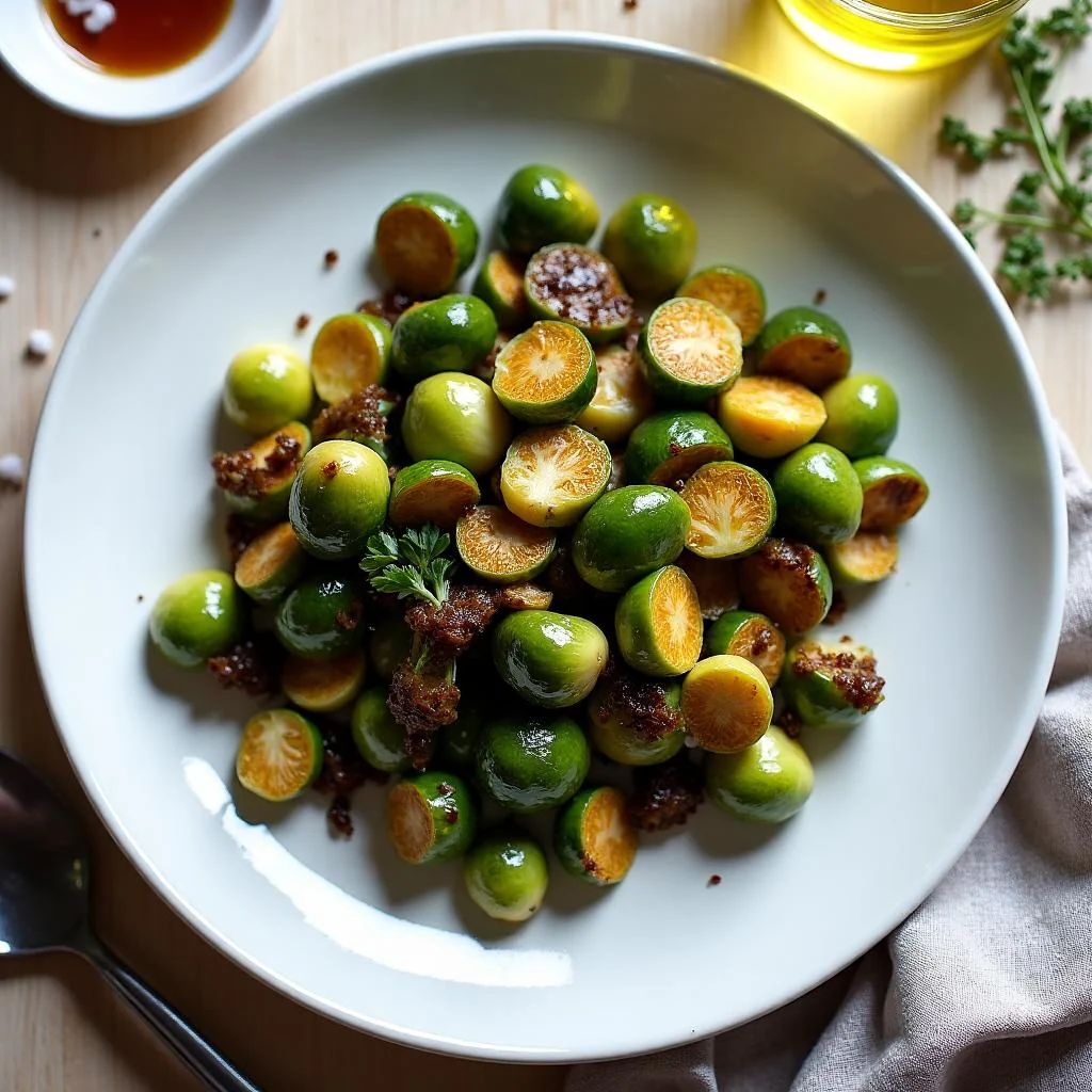 Roasted Brussels Sprouts with Balsamic Glaze