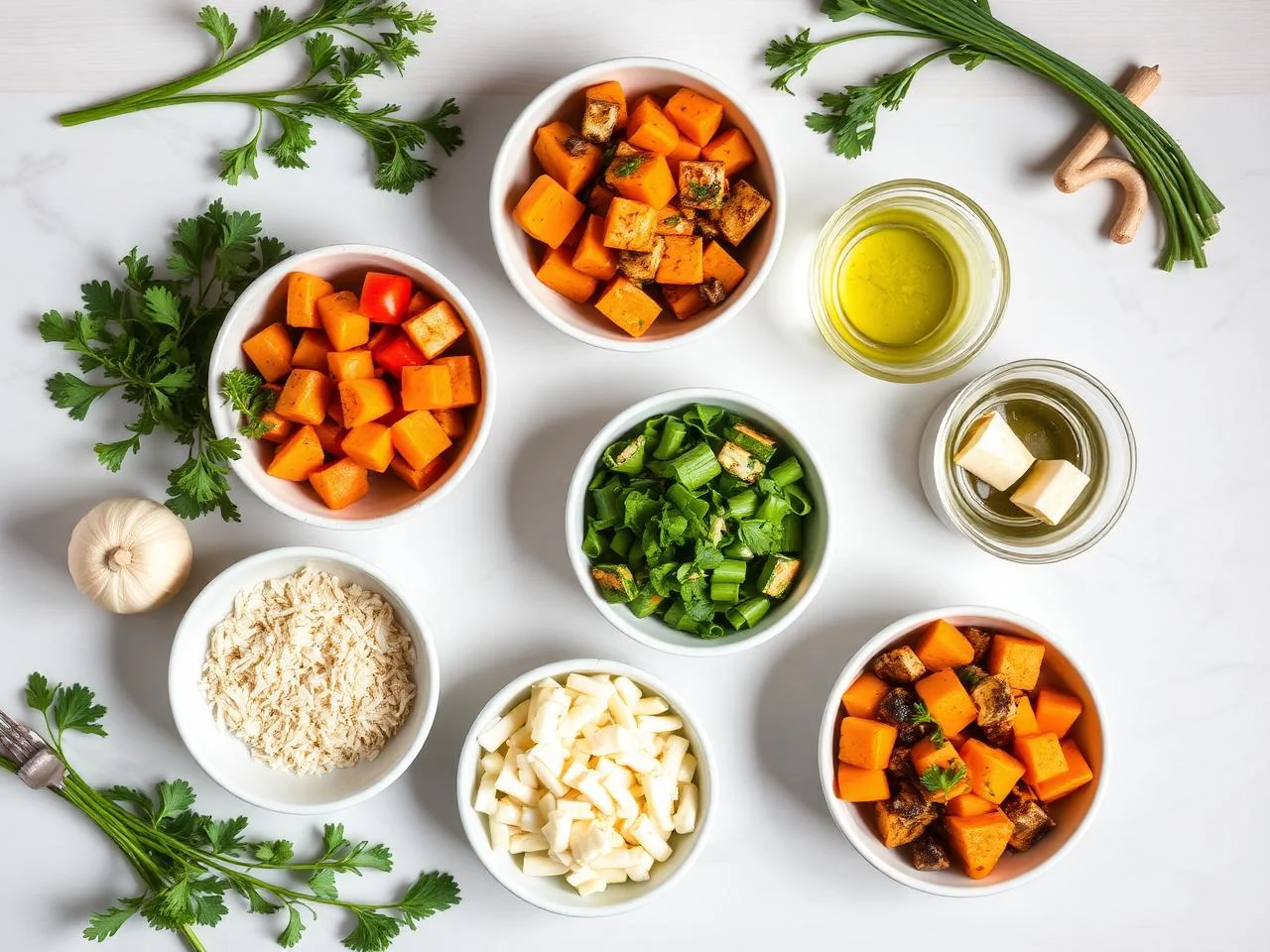 Ingredients for Roasted Butternut Squash Salad