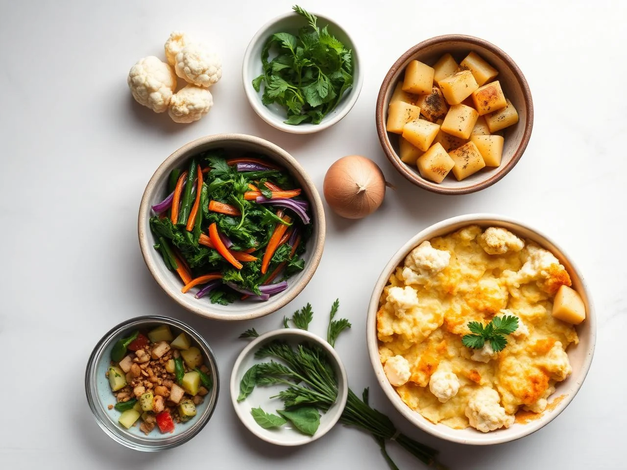 Ingredients for Roasted Cauliflower Gratin
