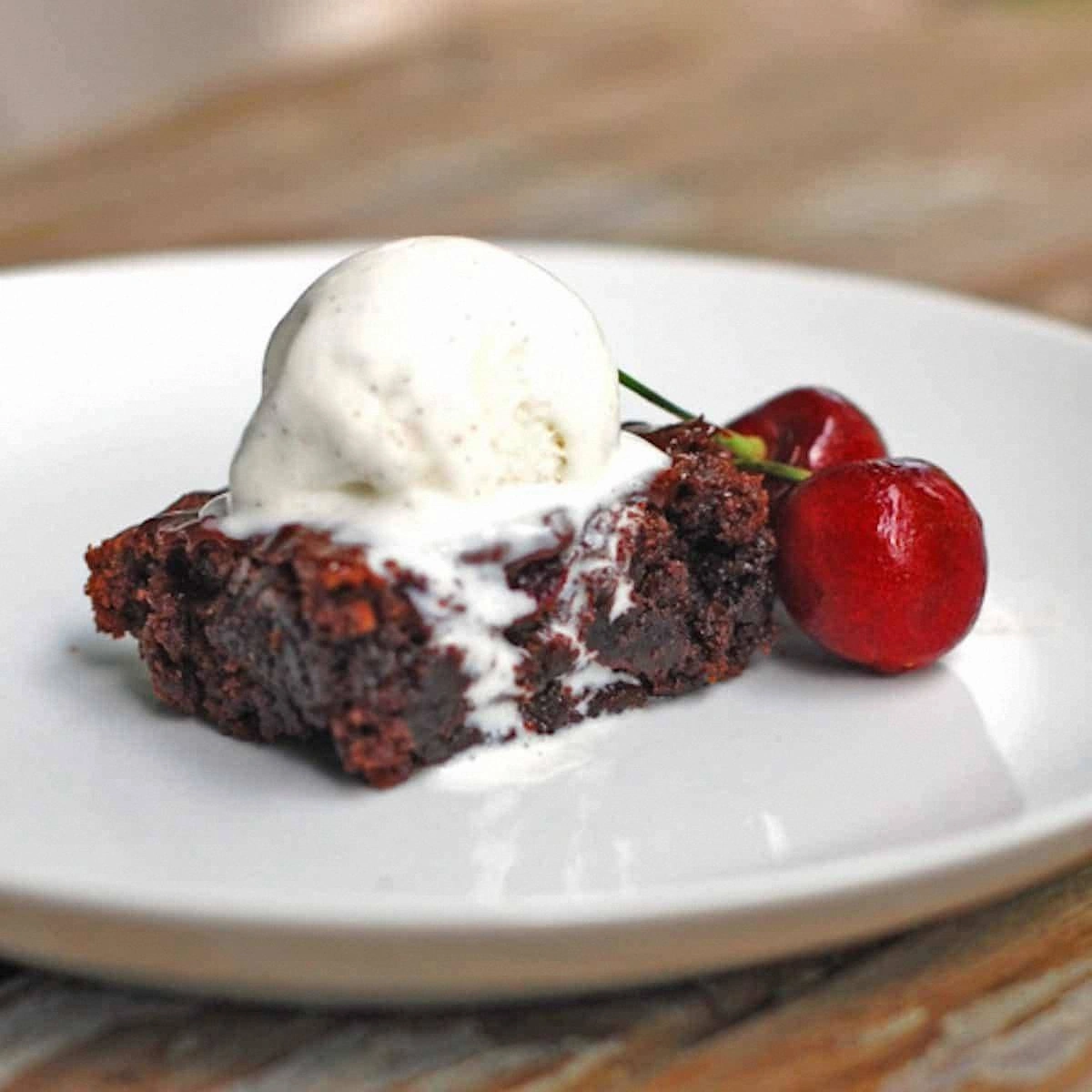 Roasted Cherry Brownies