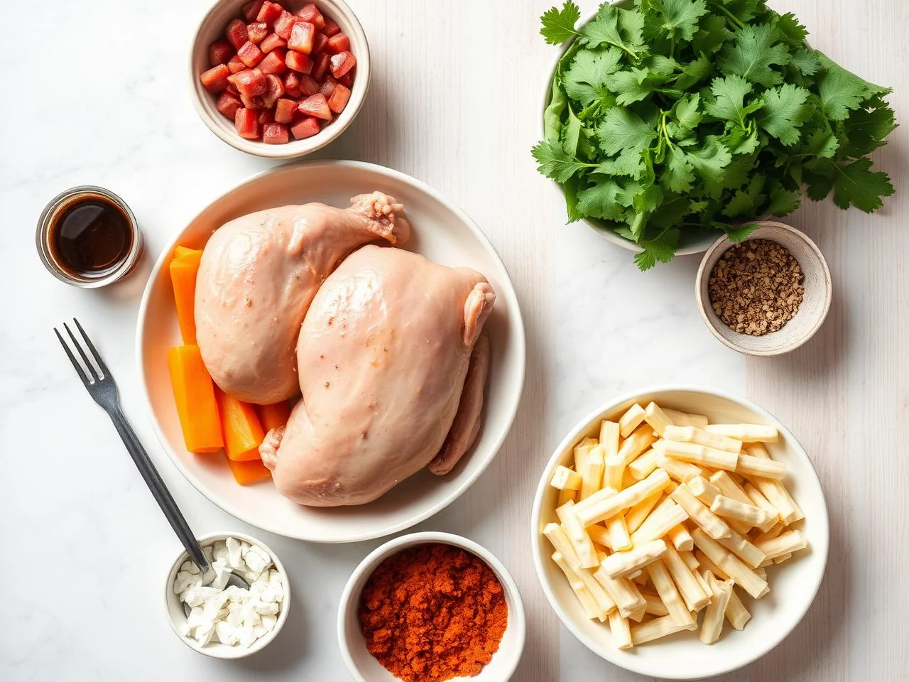Ingredients for Roasted Chicken Dinner