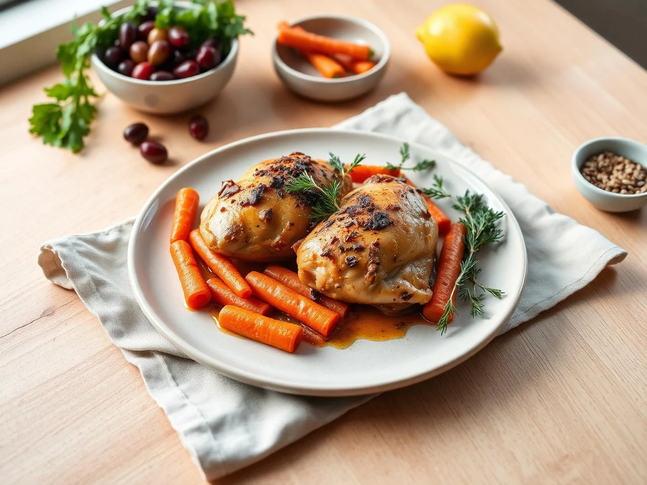 Roasted Chicken Thighs With Carrots