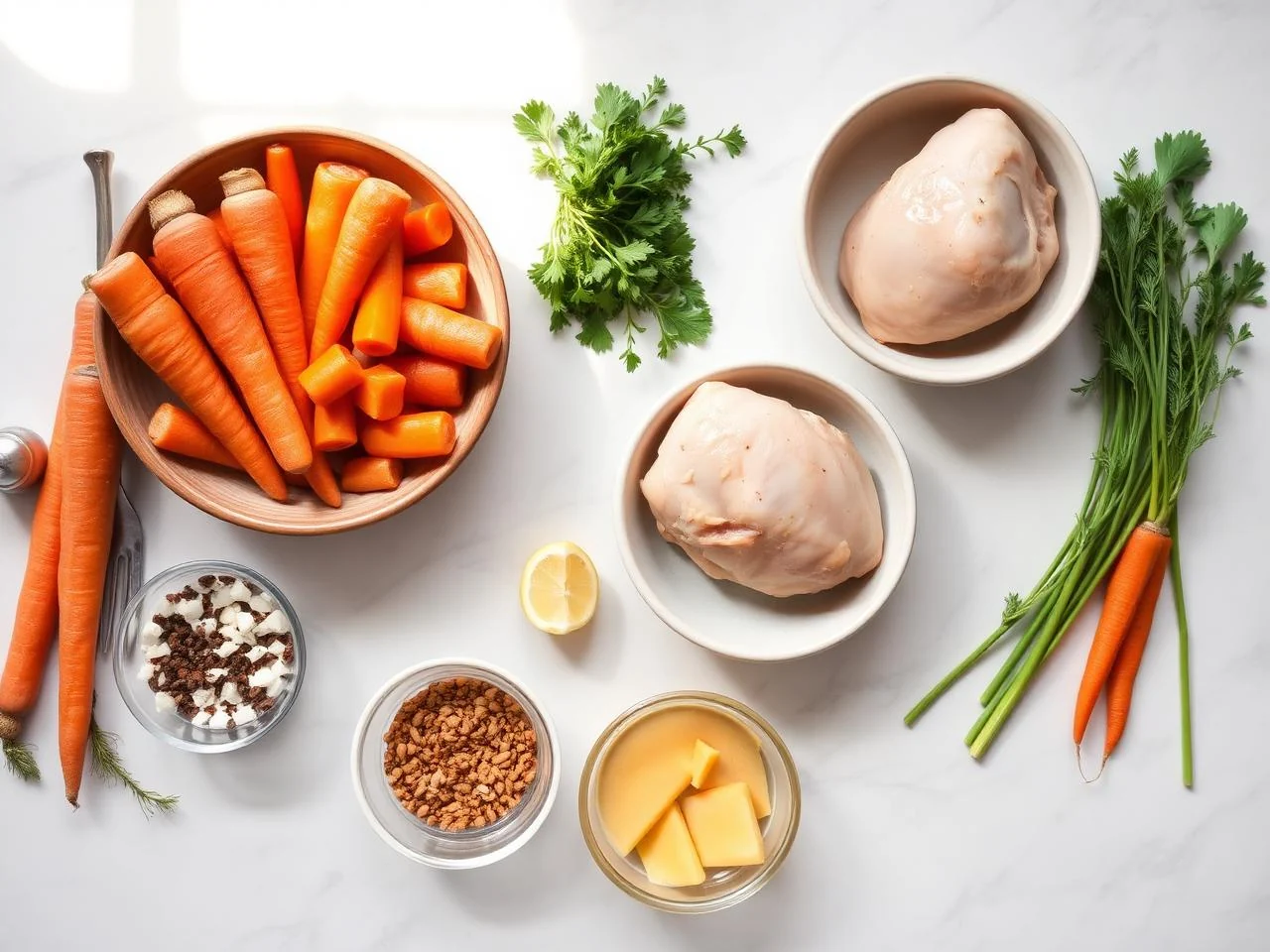 Ingredients for Roasted Chicken Thighs With Carrots