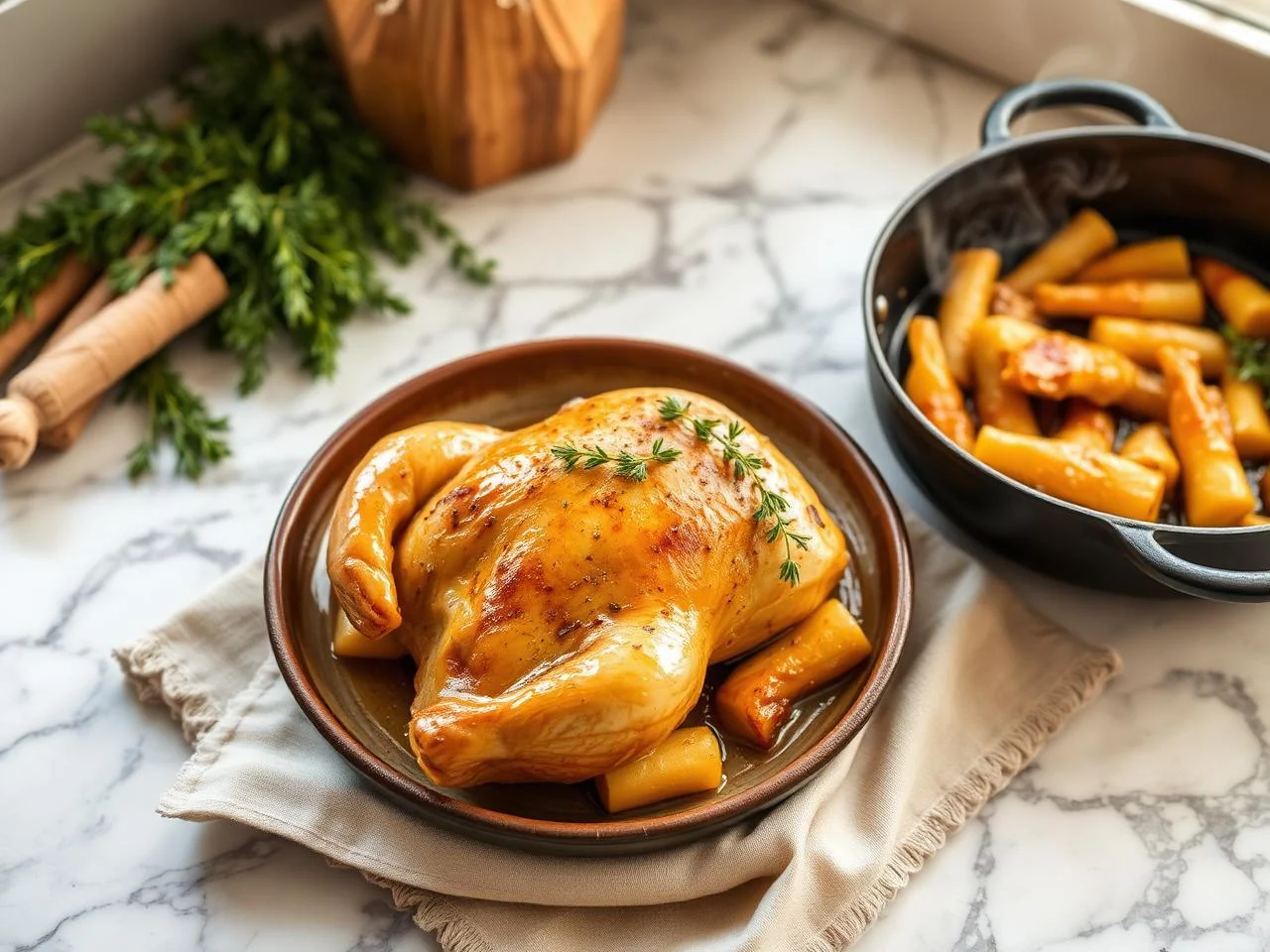 Roasted Chicken With Parsnips