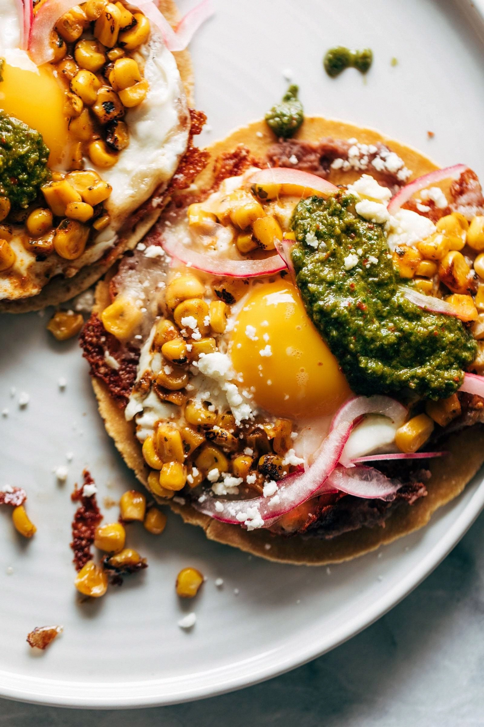 Roasted Corn and Fried Egg Tac