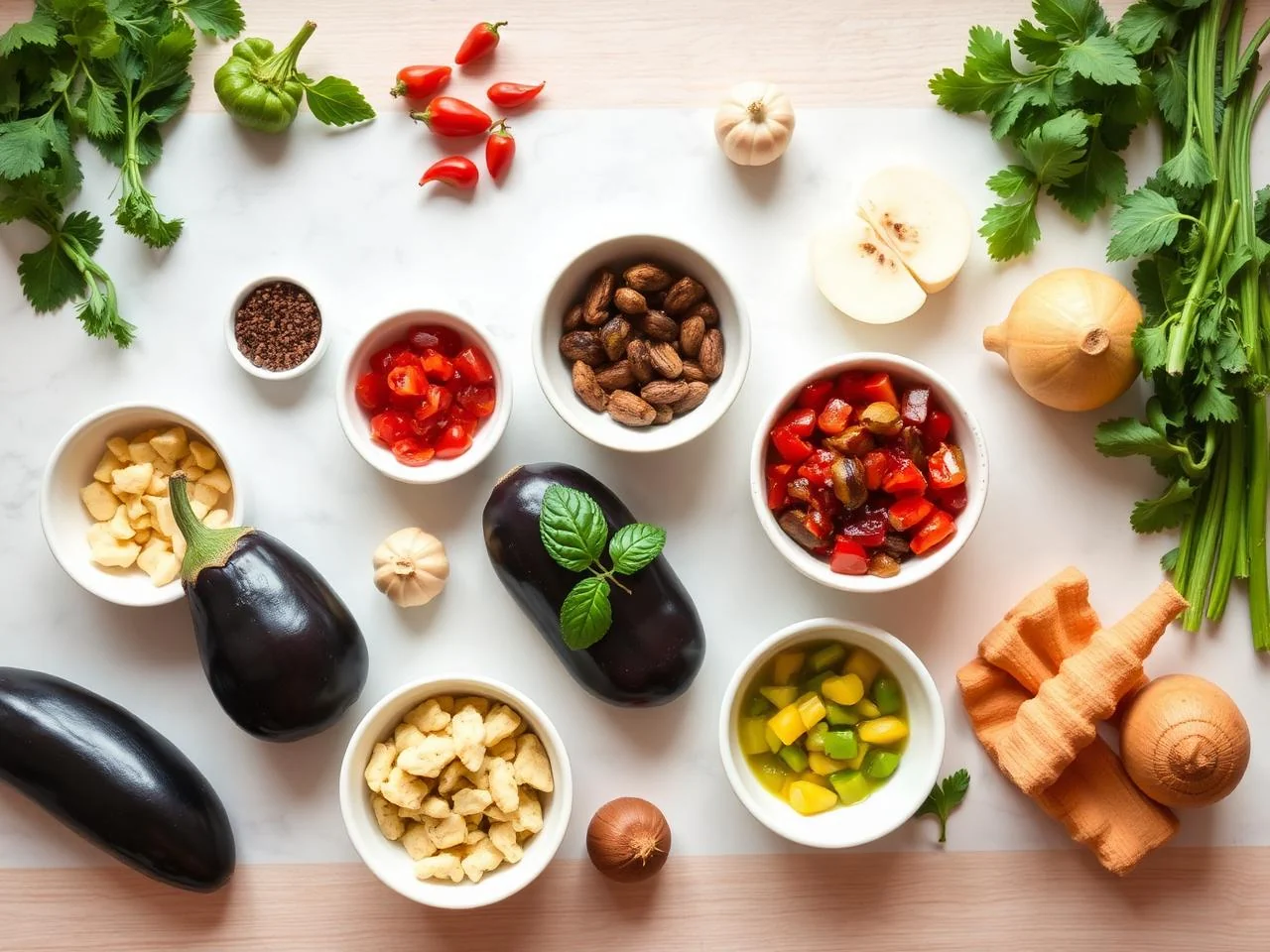 Ingredients for Roasted Eggplant Caponata
