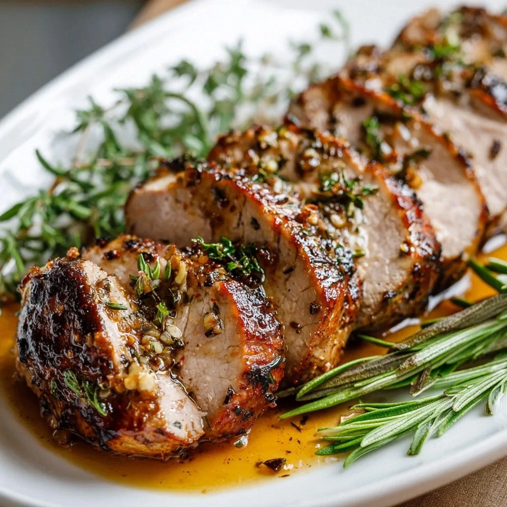 Roasted Garlic Herb Pork Tende