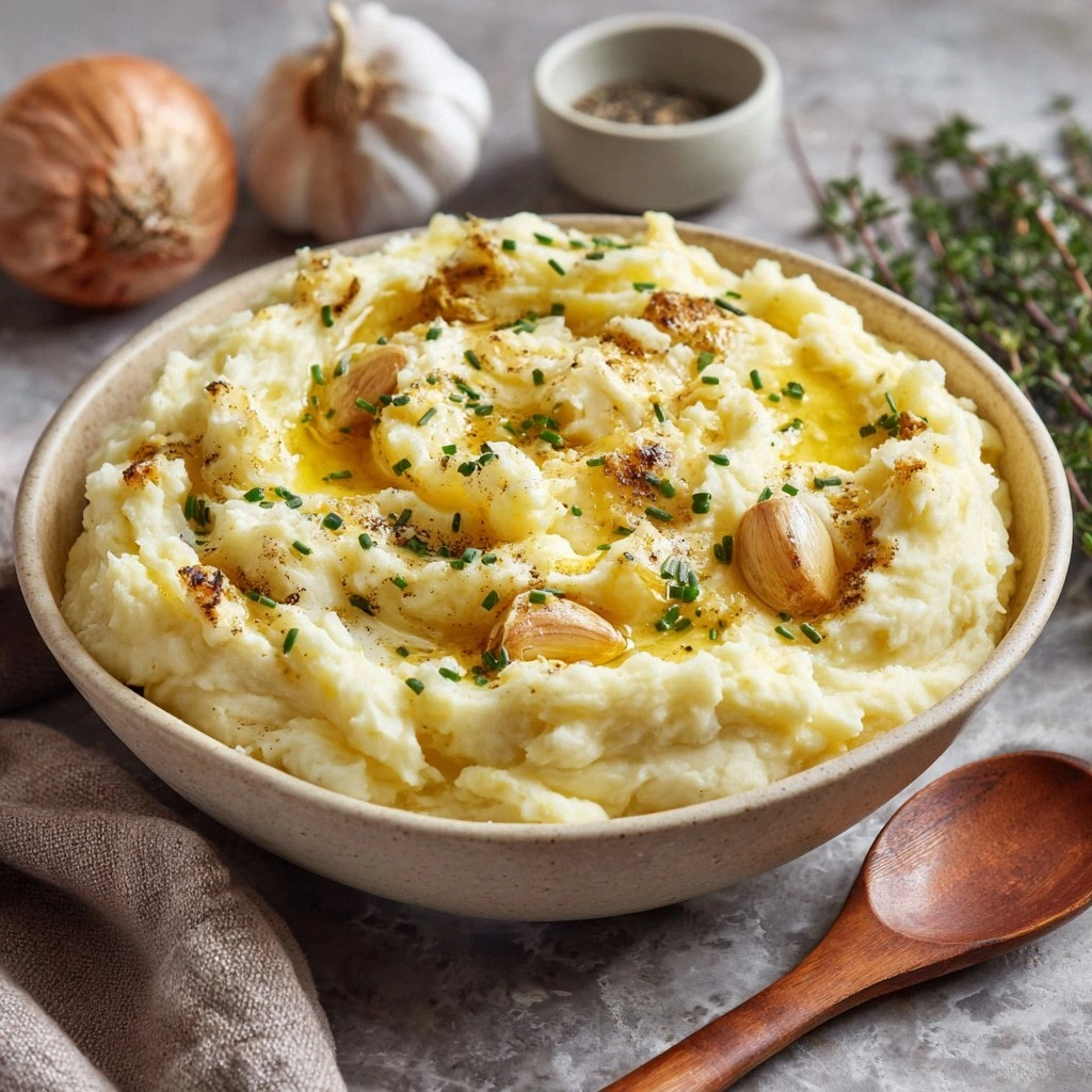Roasted Garlic Mascarpone Mash