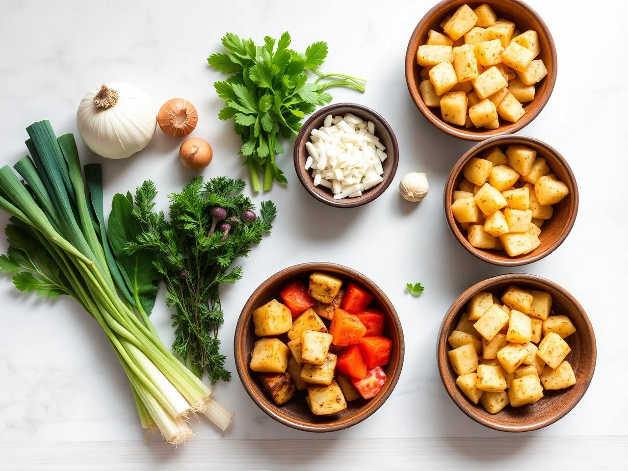 Ingredients for Roasted Leek And Potato Gratin