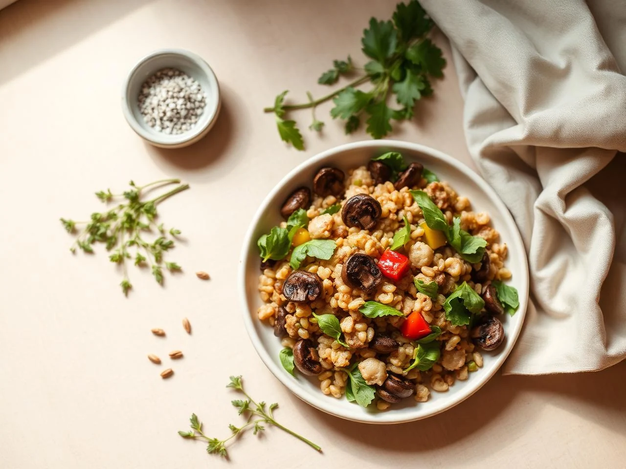 Roasted Mushroom And Barley Salad
