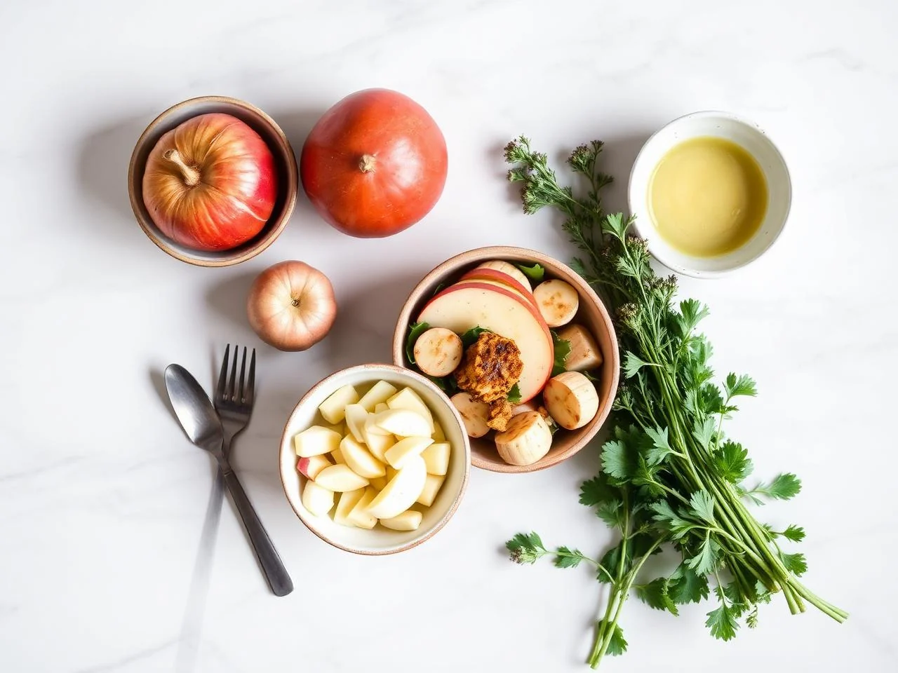 Ingredients for Roasted Parsnip And Apple Salad