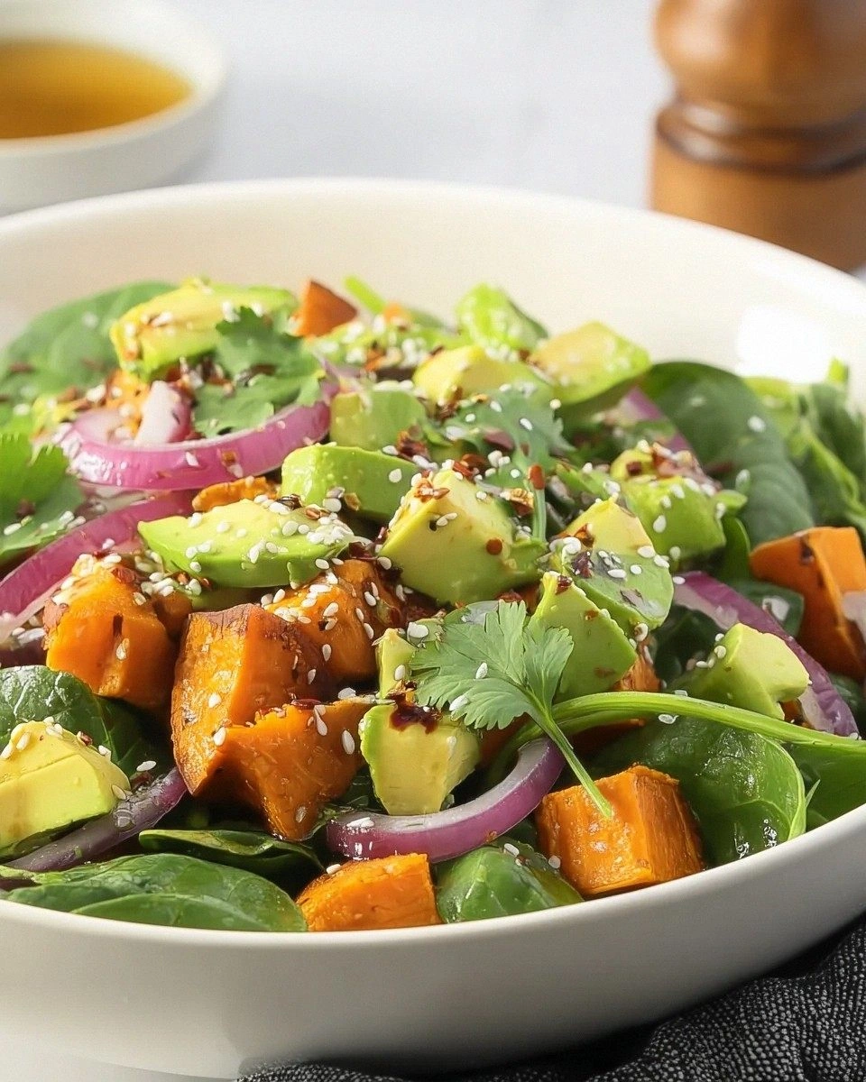 Roasted Sweet Potato and Avocado Salad
