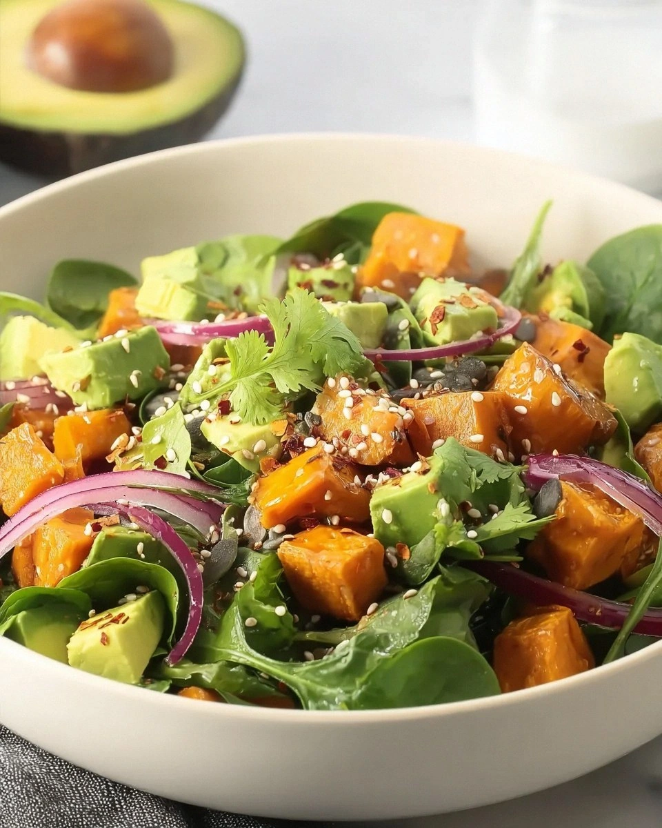 Roasted Sweet Potato and Avocado Salad