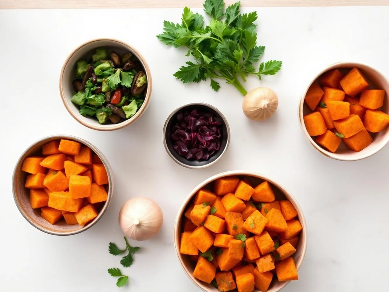 Ingredients for Roasted Sweet Potato Salad