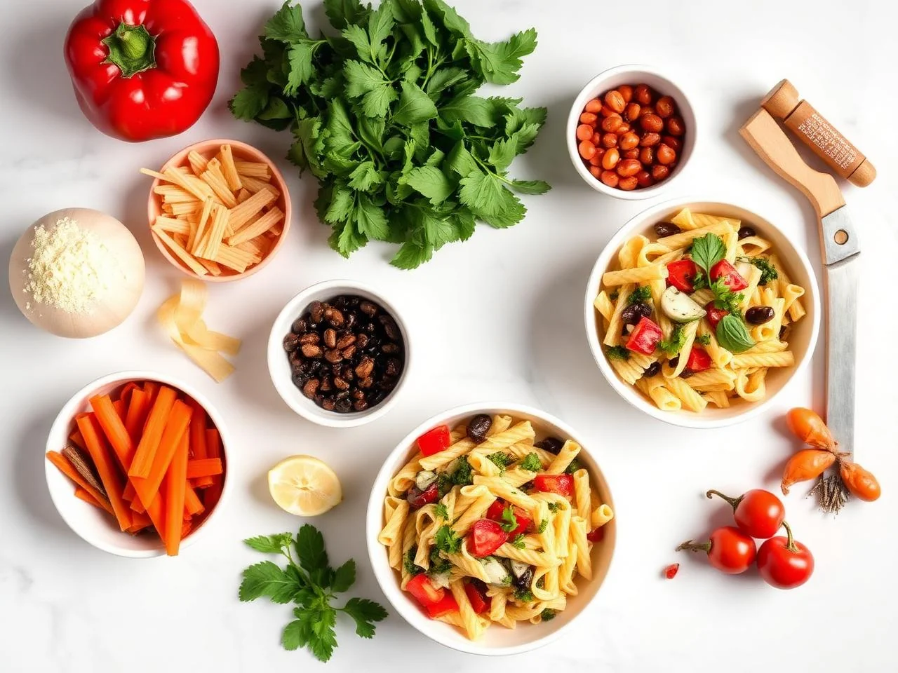 Ingredients for Roasted Vegetable Pasta Salad