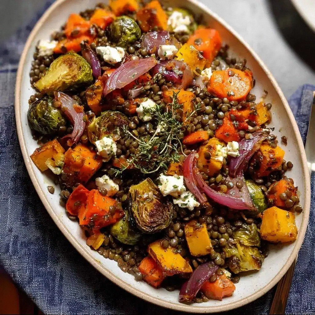 Roasted Veggie Lentil Salad Re