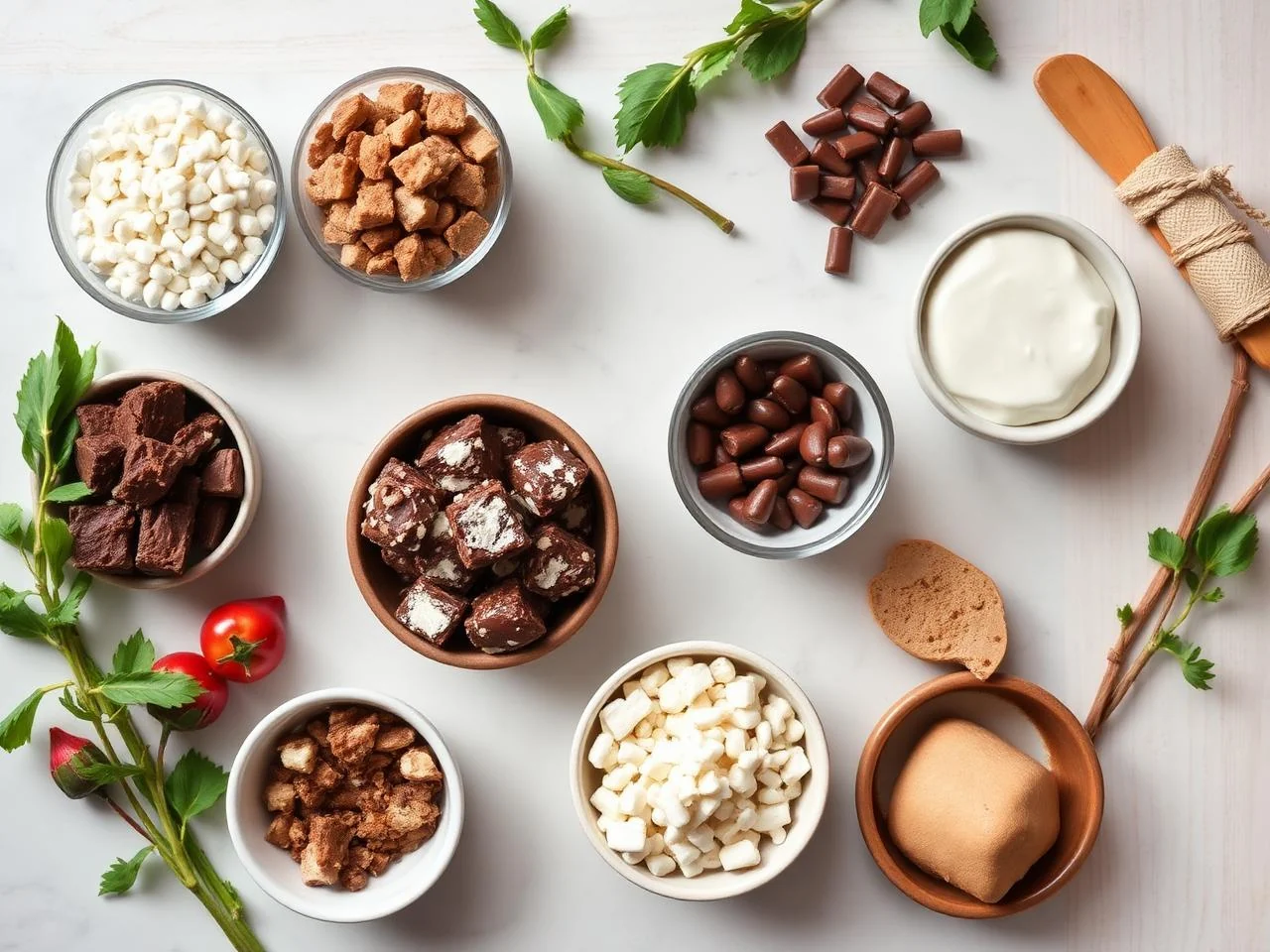 Ingredients for Rocky Road Fat Bombs