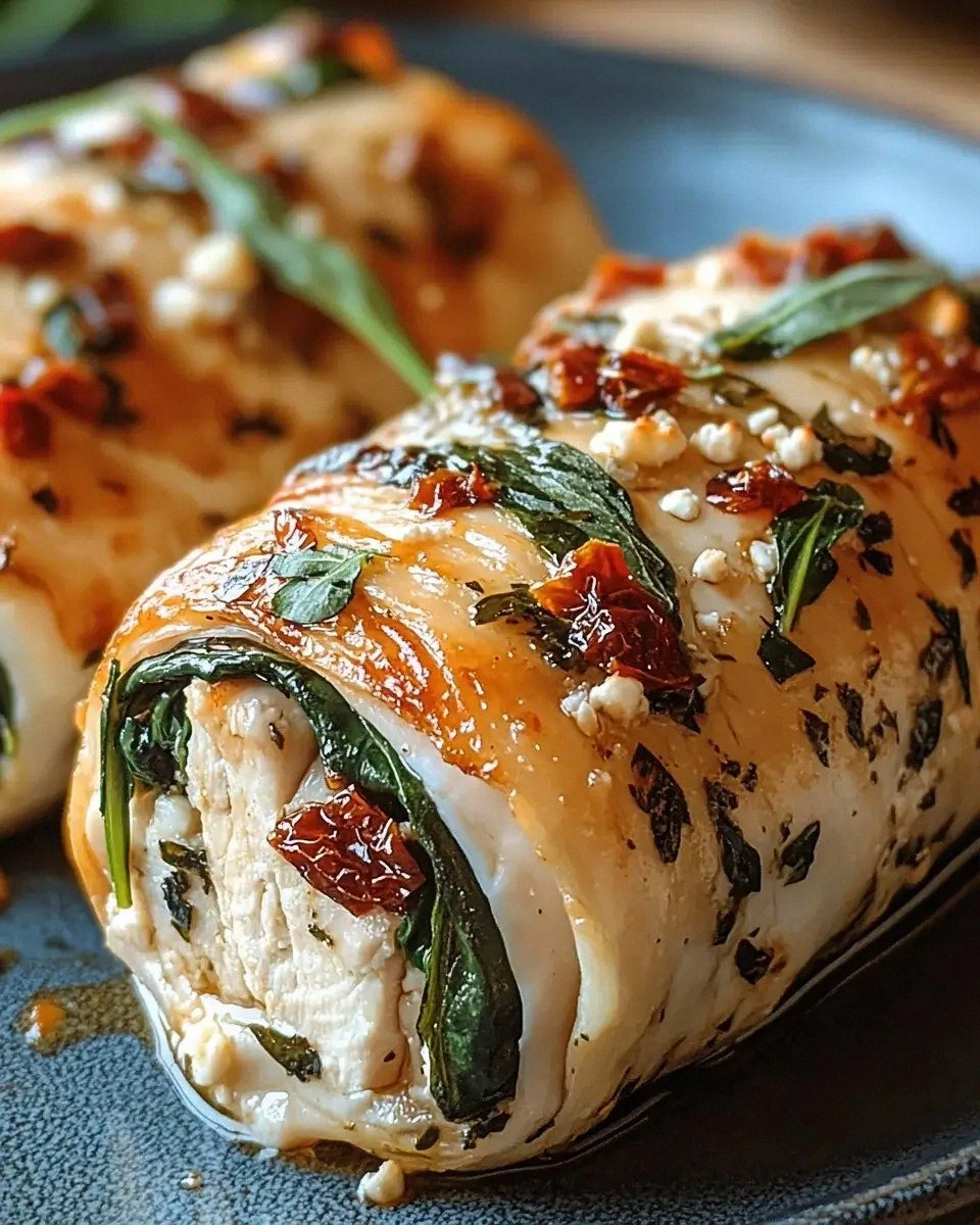 Rolled-Up Chicken with Feta and Spinach is a must-try!