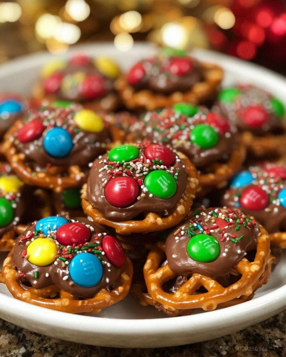 Rolo Pretzels with M&M Candies