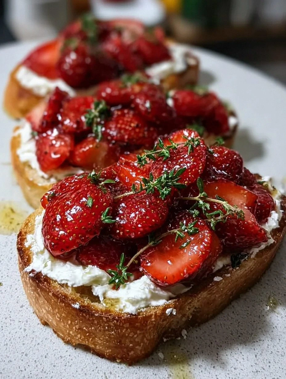 Rustic Bread with Whipped Ricotta and Honey-Roasted Strawberries