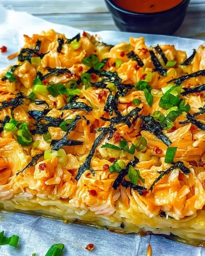 Salmon and Crab Stick Sushi Bake: Easy, Tasty Recipe!