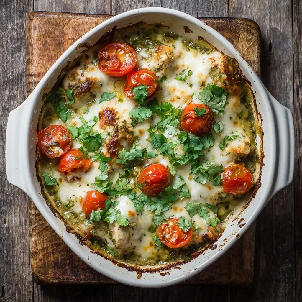 Salsa Verde Chicken Casserole: