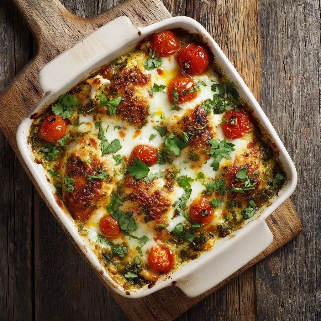 Salsa Verde Chicken Casserole: