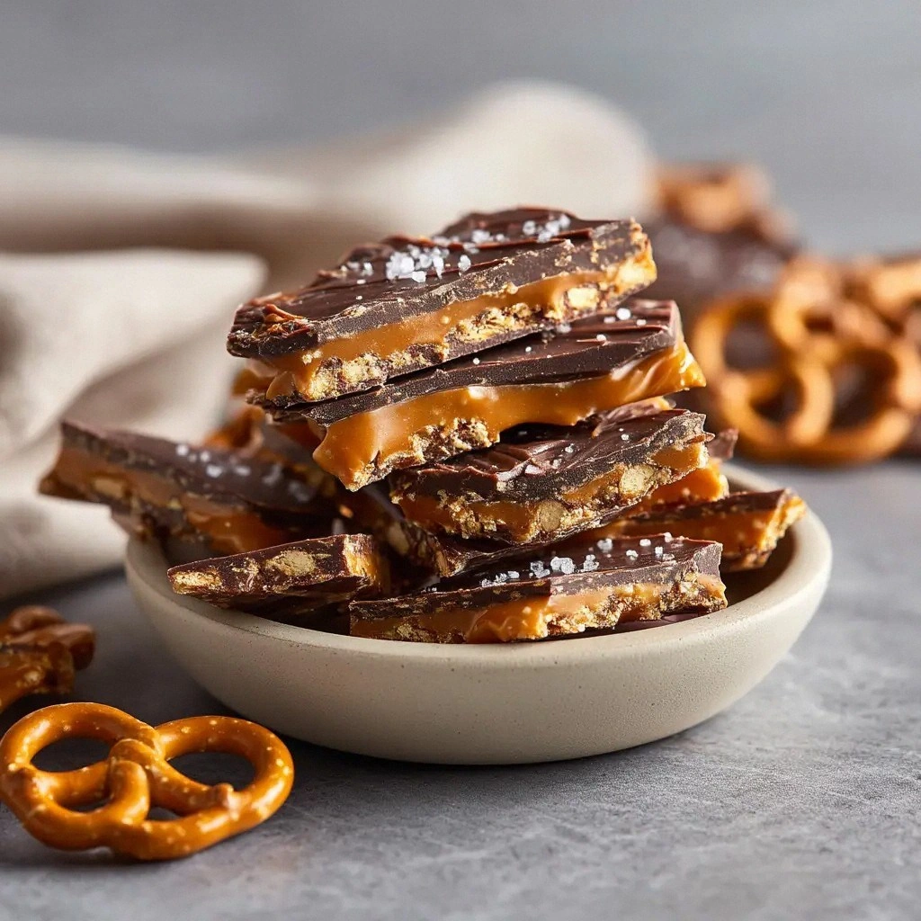 Salted Caramel Pretzel Bark: T