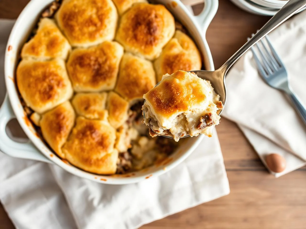 Sausage And Biscuit Casserole