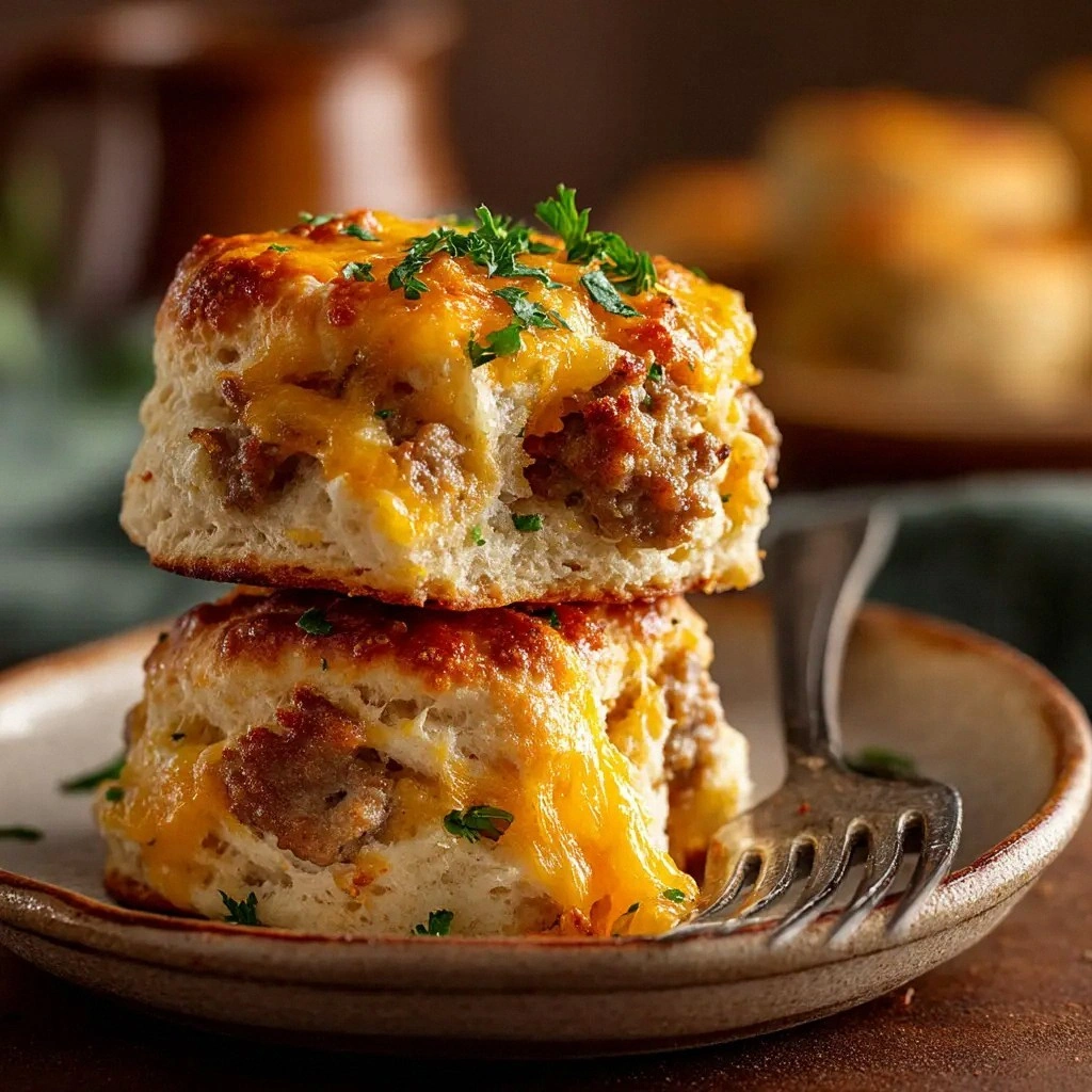 Sausage and Cheese Biscuits: T