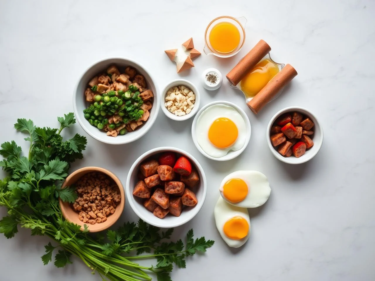 Ingredients for Sausage And Egg Breakfast Burritos