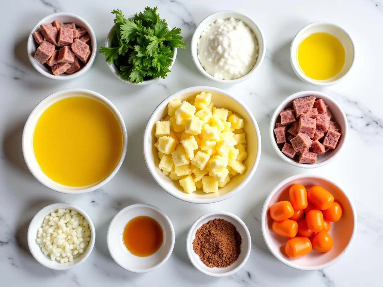 Ingredients for Sausage and Egg Breakfast Casserole