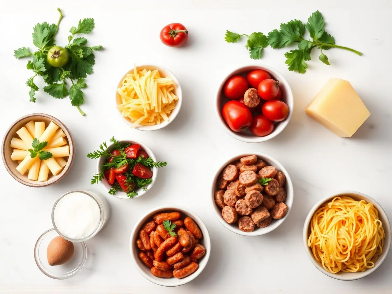Ingredients for Sausage And Pepper Pasta