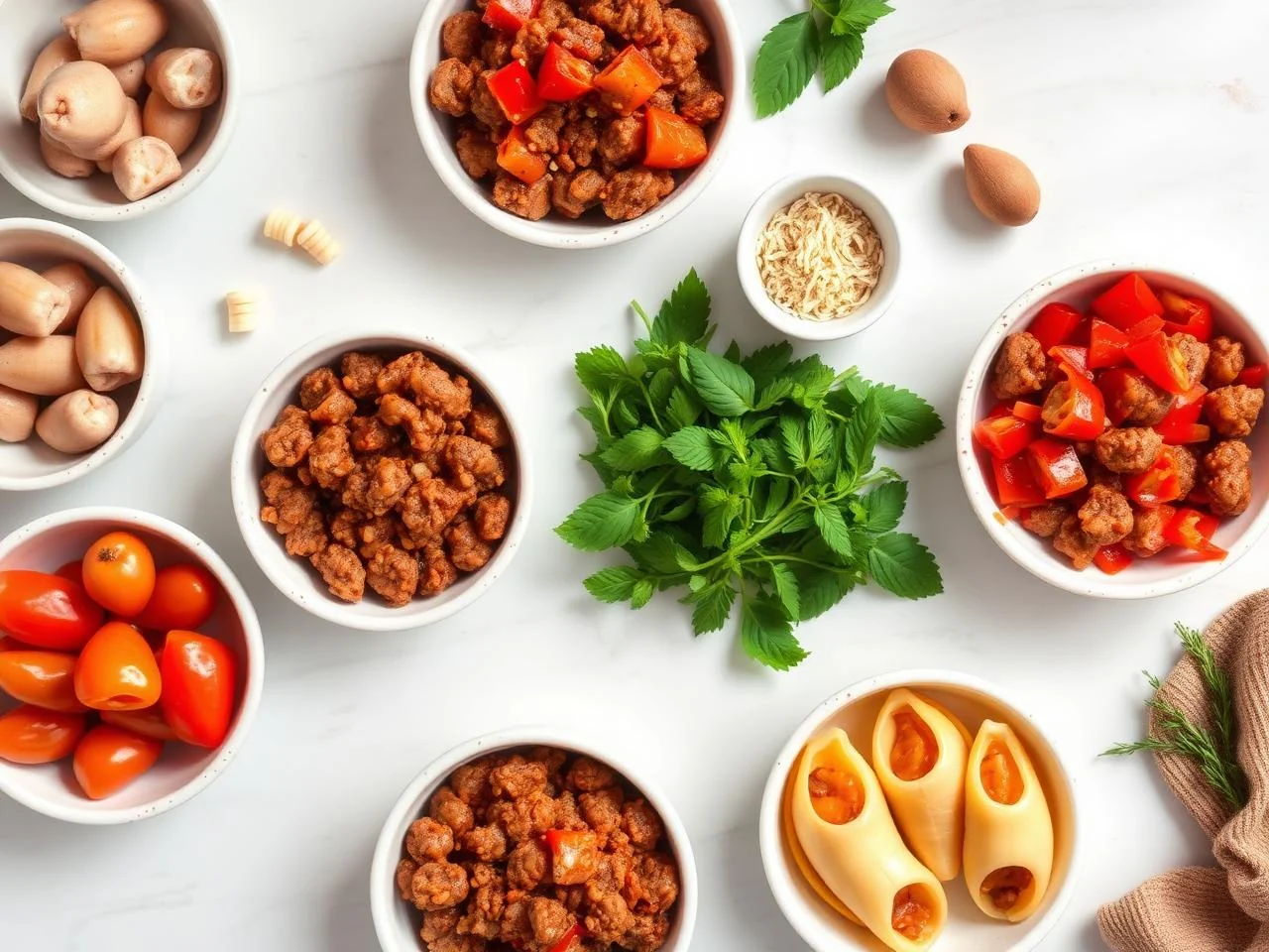 Ingredients for Sausage And Pepper Stuffed Shells