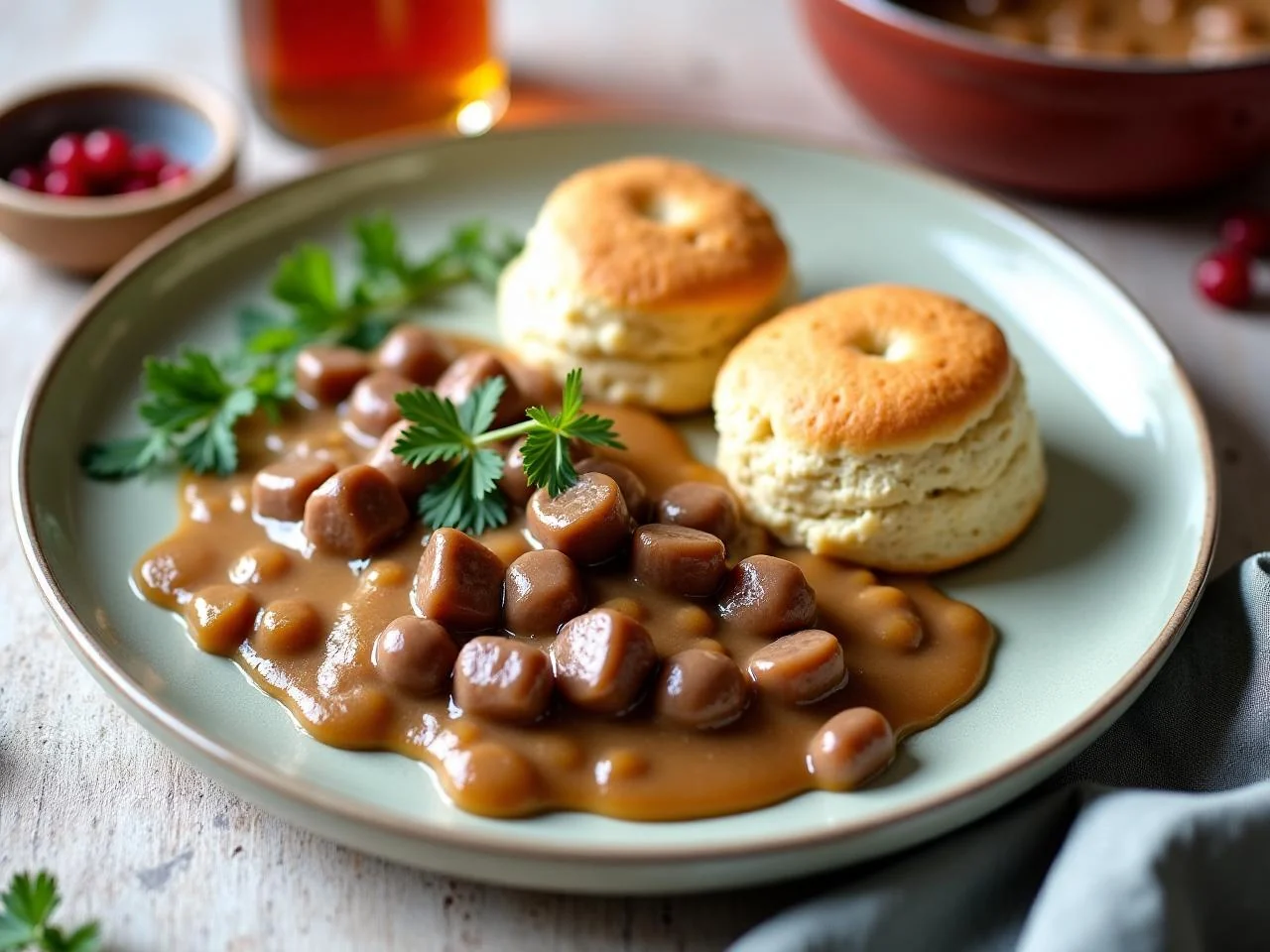 Sausage Gravy and Biscuits